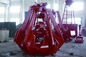 Red 40t Four Rope Excavator Grab With 8 m3 Bucket For Minerals / Ore Handling dostawca